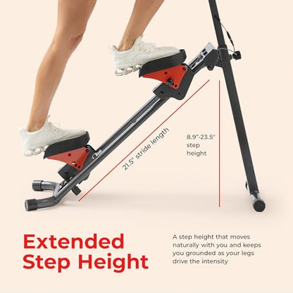 Sunny Health & Fitness Stair Stepper & Climber Exercise Equipment for Home Workout, Compact Cardio Training Machine - color: Orange