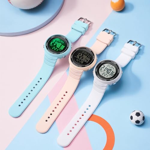 Digital Watch Waterproof Big Numbers 3-Alarms Stopwatch Sports Running Watches for Women Men Minimalist Electronic Wristwatch Easy Read Watch Unisex