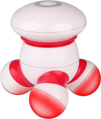 cotsoco Handheld Massager Mini Portable Vibrating Body Massager with LED Light for Hand Head Neck Back Legs Arms Pain Release, Battery Operated, Easy Hand Grip