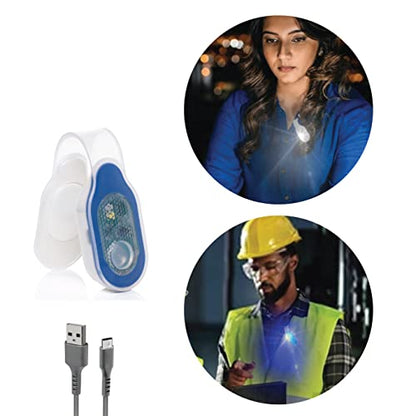 Clip-on Magnetic LED Safety Light - Rechargeable, 4 Modes. Perfect for Nurse, Badge, Hiking, Dog Walking, Running, Doctors, Nurses, EMTs, Police, Mechanics - color: Blue