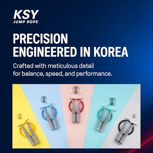 Jump Rope for Men and Women (Grand Prix Ultra Speed Series) – Adjustable Wire Rope for CrossFit, Boxing, and Fitness Training – Smooth, Fast, Tangle-Free Rotation (Made in Korea) - color: Gray/Yellow