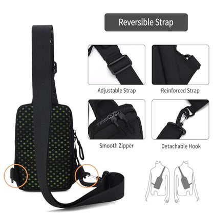 Peicees Small Crossbody Bag for Men Women Mini Sling Bag Travel Running Phone Daypack Cross Body Shoulder Bags with Keyholder - color: Purple