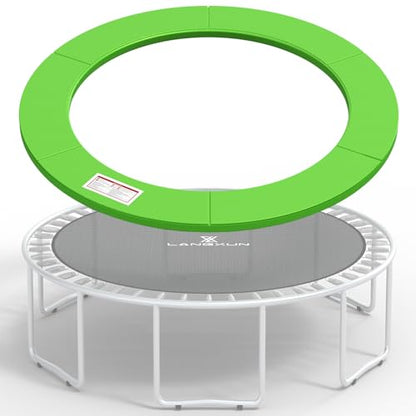 LANGXUN Universal Trampoline Repalcement Safety Pad, 8ft 10ft 12ft 14ft 15ft 16ft Waterproof Surround Spring Foam Cover for Round Frame - color: Green, size: 8ft