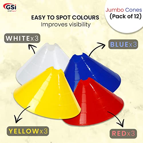 GSi High-Visibility Jumbo Soccer Cones for Agility & Speed Training