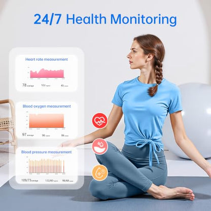 Smart Ring for Women & Men, Health Tracker Ring, Fitness Tracker Ring - color: Blue, size: 6#