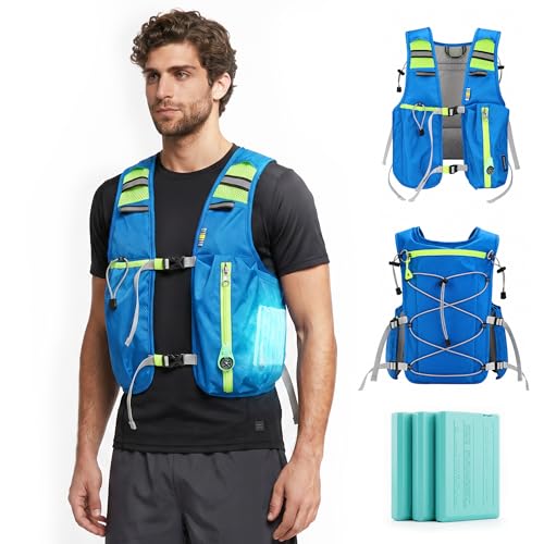 Cooling Running Vest with 3 Cooling Plates for Women Men, Dark Blue - color: Dark Blue, size: One Size