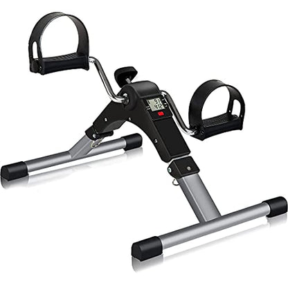 TABEKE Under Desk Bike Pedal Exerciser, Fully Assembled Folding Pedal Exerciser for Arm and Leg Workout, Portable Sitting Desk Cycle with LCD Screen Displays 2025526