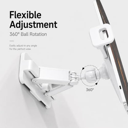 pzoz Tablet Wall Mount, No Drill iPad Holder, 360° Adjustable Mount