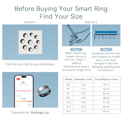 Smart Ring for Women & Men, Sleep Health Tracker, Silver 10 - color: Silver, size: 10