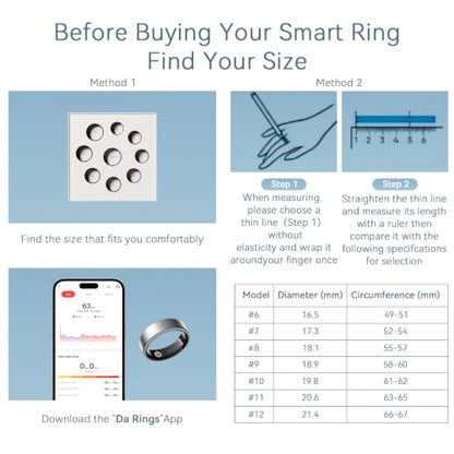 Smart Ring for Women & Men, Sleep Health Tracker, Silver 10 - color: Silver, size: 10