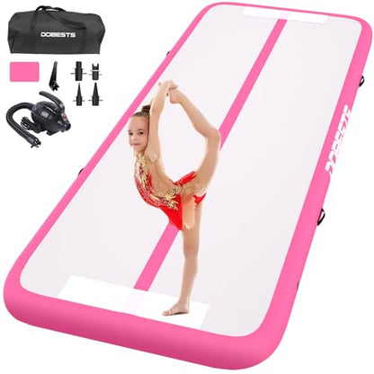 DOBESTS Gymnastics Mat Inflatable Tumble Track Tumbling Mat 6.6ft/10ft/13ft/16ft/20ft,for Home Use Training Yoga Cheerleading with Air Pump