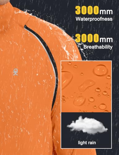 Little Donkey Andy Mens Packable Cycling Jacket Removable Sleeves & Hood - color: Detachable Hood-orange, size: Small