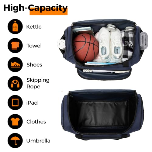 Uarition Gym Bag for Men & Women - 50L Large Travel Duffle Bag, Navy Blue - color: Navy Blue