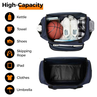 Uarition Gym Bag for Men & Women - 50L Large Travel Duffle Bag, Navy Blue - color: Navy Blue