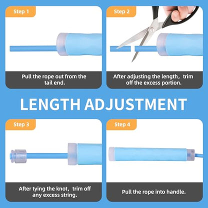 YUEDONG 7mm Thick PVC Jump Rope with Ball Bearings for Men and Women - color: BLUE