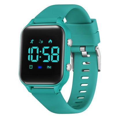 Kids Digital Watches for Boys Girls, Sports Watch with Fitness Tracker, Pedometer, Alarm Clocks, Stopwatch, No App Needed Waterproof Kids Watch, Gift for Teens Student Girls Boys Ages 5-14 - color: L6615E-MarsGreen