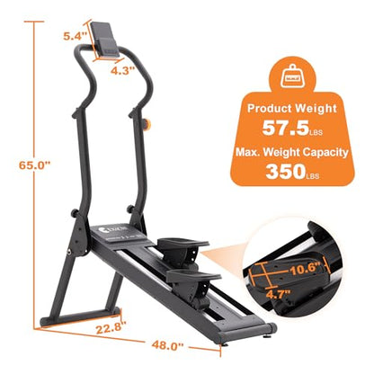 ExacMe Foldable Magnetic Stair Stepper for Home with 16 Resistance Levels - color: Black