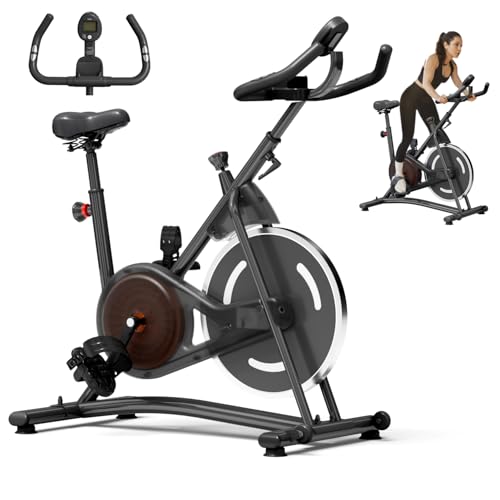 Exercise Bike, Stationary Bikes for Home, Compact Indoor Cycling Bike - color: Red