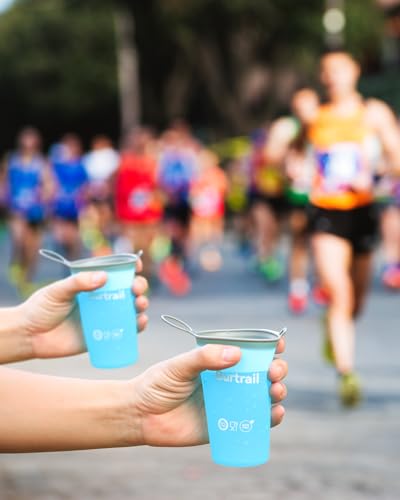 Collapsible Running Cup,200 ml/6.8 fl oz-4Packs TPU Ultralight & Foldable Running Cup,Portable Collapsible Water Cup for Trail Running Marathon Cycling Climbing - color: 4 Pcs 200ml Water Cup