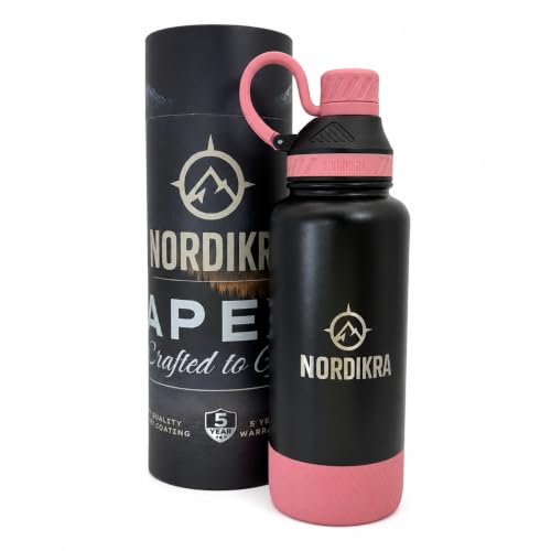 Insulated Stainless Steel Water Bottle, Leakproof, 32oz, Pink - color: Pink