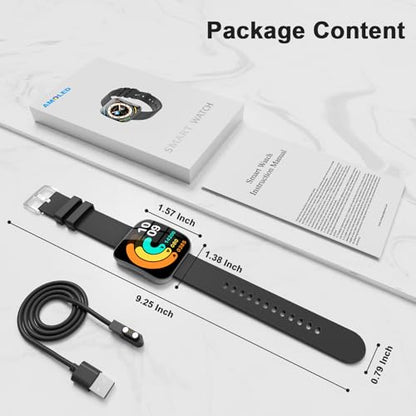 MFVLP Smart Watch for Women, 1.85" HD Fitness Tracker Black - color: Black