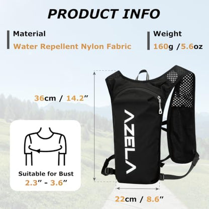 YAPJEB Lightweight Hydration Pack Backpack Vest, Optional 1.5L 2L BPA Free Water Bladder - Leakproof Breathable for Men Women Running Hiking Cycling Marathon - color: 01 Grey(Only Vest)