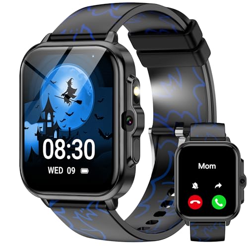 Smart Watch for Kids Boys Age 5-12, Ai Functions Games HD Touch Screen Watches with Video Camera Music Player Pedometer Heart Rate Sleep Tracker Christmas Birthday Gifts for Boys (Black, 1.85") - color: Black