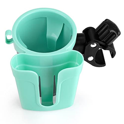 Accmor Stroller Cup Holder with Phone Keys Holder, 3-in-1 Universal Cup Holder, Drinks Bottle Holder for Stroller, Bike, Wheelchair, Walker, Scooter - color: Grey Green
