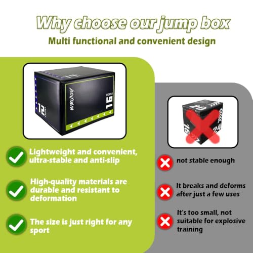 Versatile Non Slip Jump Box Exercise 3-in-1 Foam Plyometric Jump Box for Home Gym Training Fitness - color: White