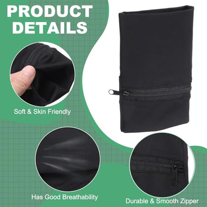 uxcell Wrist Pouch Wrist Wallet Sports Wristband Wallet with Pocket for Running Jogging Hiking Cycling Yoga - color: Black