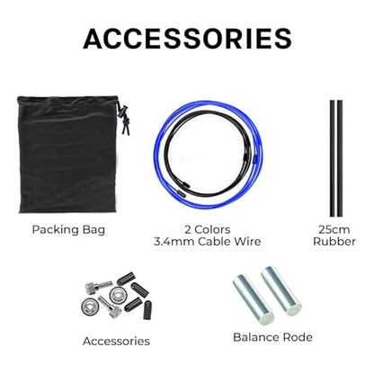 WYOX Weighted Jump Rope Adjustable Skipping Rope for Men & Women Dual Cable System with Thick & Light Cable Perfect for Double Unders, Boxing, CrossFit, Cardio, Endurance, and Fitness Training - color: Blue