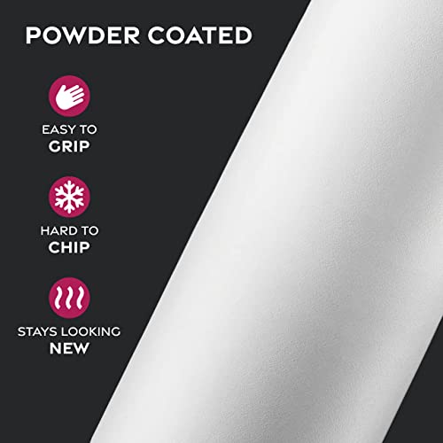 FineDine Insulated Water Bottle with Straw, 25 Oz, Pure Pearly White - color: Pure Pearly White, size: 25 Ounces