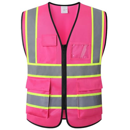 High Visibility Neon Safety Vest for Men Women,EK175,Pink,S - color: Hot Pink, size: Small