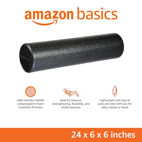 Amazon Basics High Density Foam Roller for Exercise and Recovery, 24 Inches, Black