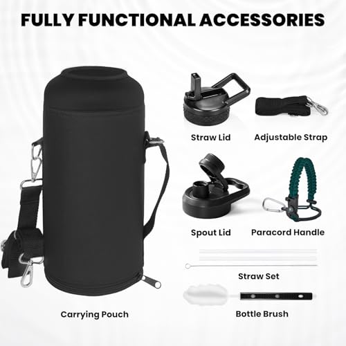RAYMYLO Insulated Water Bottle 87 oz, Triple Wall Vacuum Stainless Steel - color: Dark Green, size: 87 Ounces