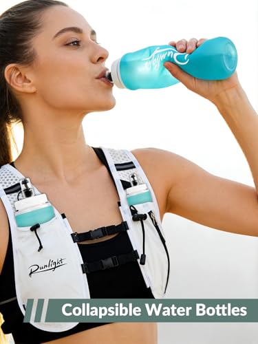 Runlight 500ml Soft Flask, 1 Pack TPU Easy Squeeze Sports Bottles,Running Vest, Leak Proof Folding Water Bottle for Hiking Cycling Climbing Jogging