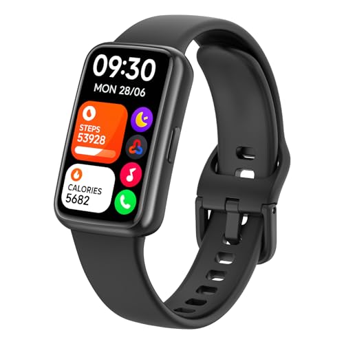 Fitness Tracker Watch for Men & Women, 1.47" HD with Bluetooth, 24/7 Heart Rate & Blood Oxygen Monitor, Sleep & Step Counter, 100+ Sports Modes, 3ATM Waterproof, Compatible with Android iOS Black