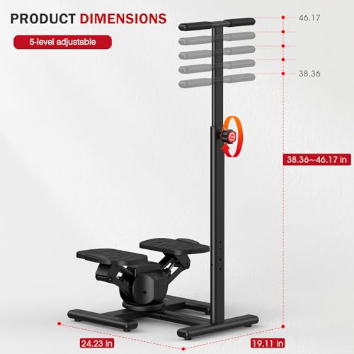 Steppers for Exercise,Twist Stepper Machine with Handlebar, Mini Stepper with 300LBS Loading Capacity,Full Body Cardio Equipment,360° Rotatable Fitness Stepper with LCD Monitor