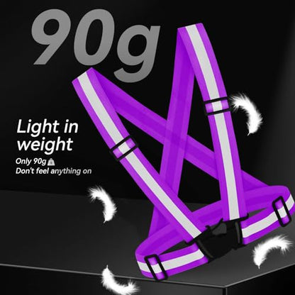 3PCS Reflective Vest Running Gear - color: Purple X3