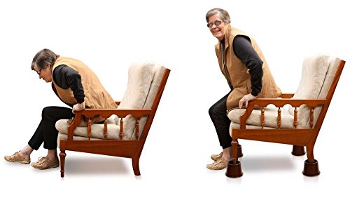 Slipstick CB654 2 Inch Lift Furniture Risers / Bed Risers, Adds 2" Height to Heavy Furniture or Beds (Set of 4) Supports 2,000 lbs,Chocolate/Dark Brown