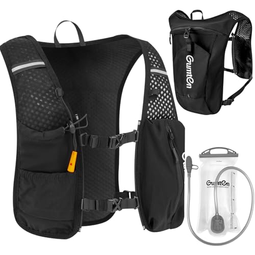 Running Vest for Women Men Adjustable Running Hydration Vest with Phone Holder Reflective Strips for Marathon Hiking Cycling - size: Black, style: Running Vest with one 1.5L Water Bladder
