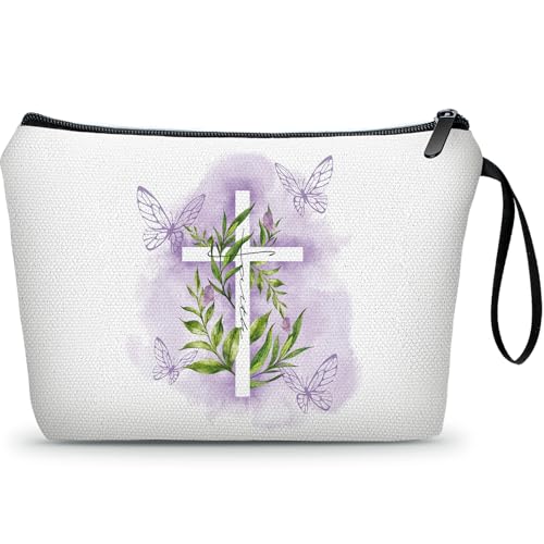 Christian Floral Bible Verse Inspirational Gifts Makeup Bag for Women - color: Christian-5