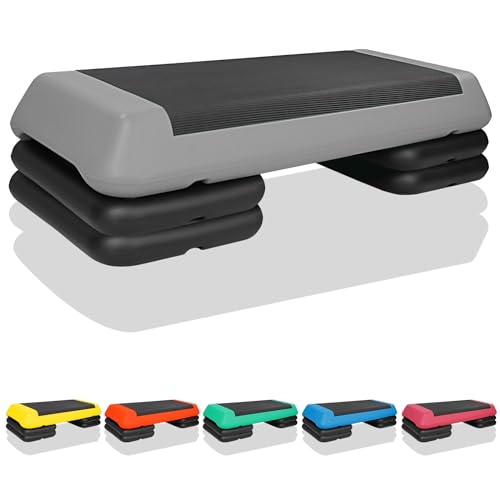 Exercise Workout Aerobic Step Platform Trainer, 28.5" Aerobic Stepper with 4"-6"-8" Adjustable Height Risers