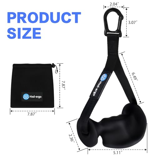 HXD-ERGO Ergonomic Exercise Handles for Cable Machine Attachments - color: Integrated Carabiner