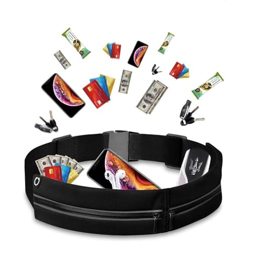 Slim Running Belt Fanny Pack for Men Women, Phone Holder Workout Waist Pack - color: dark grey