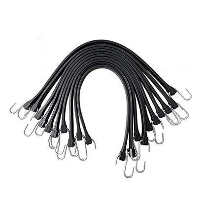 ROBLOCK 21" Rubber Tarp Straps with 150% Max Stretch, 100% EPDM Bungee Cords with Metal Crimped S Hooks, Ideal for Securing Tarps, Cargo, Canvases, Weatherproof (10 Pack) - size: 21 Inch(pack of 10)