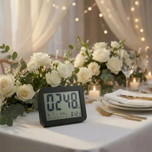9999 Days Count Up & Countdown Clock - Reusable Digital LCD Timer with Large Display - Visual Timer & Calendar for Retirement, Wedding, Birthday, Holiday & More (Black)