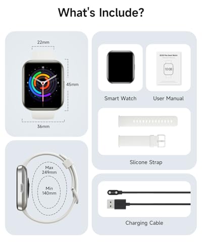 Woneligo Smart Watch for Women, Answer/Make Calls, Alexa Built-in, 1.85" Touch Screen Fitness Tracker for Android & iPhone, Heart Rate/Sleep/SpO2 Monitor Smartwatch, Waterproof (White) - color: White