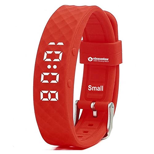 VB80 12 Alarm Vibrating Watch, Silent Vibration Shake Wake ADHD Medication Reminder - color: Red-Small