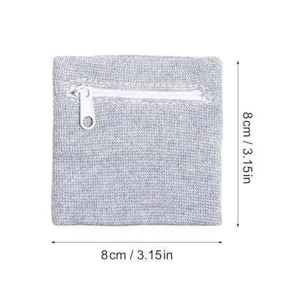 2pcs Zipper Wrist Pouch, Unisex Wristband Running Sweatbands Keys Storage for Women Men Gym Running Basketball - color: White